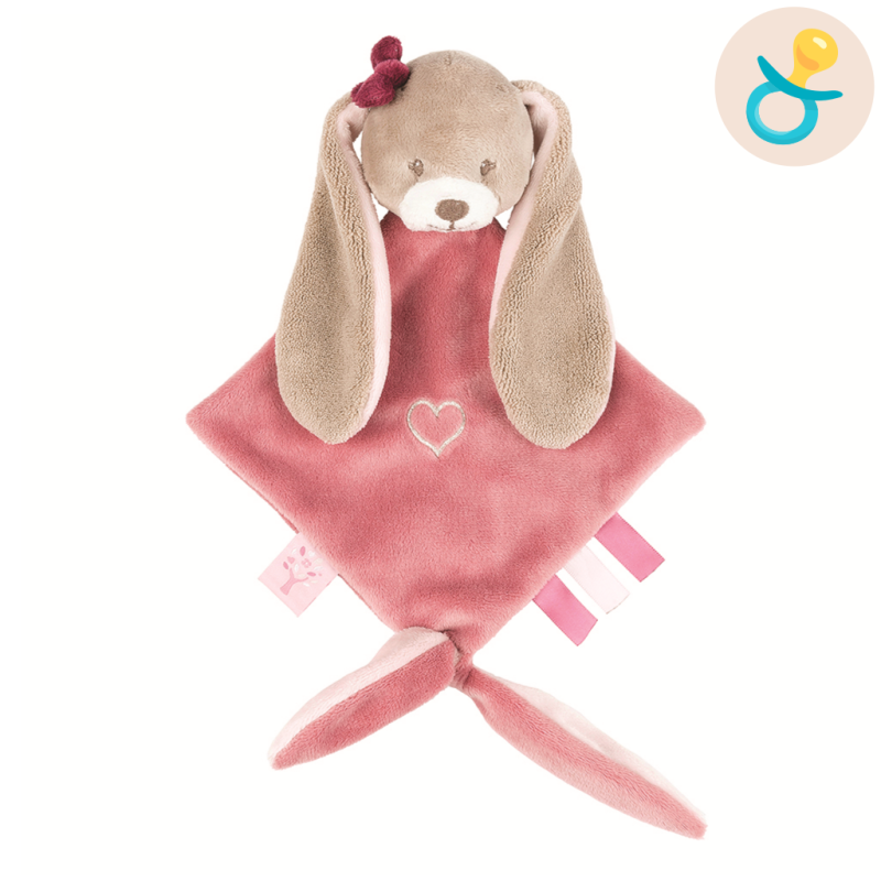 nina jade and lili baby comforter rabbit beige pink heart  